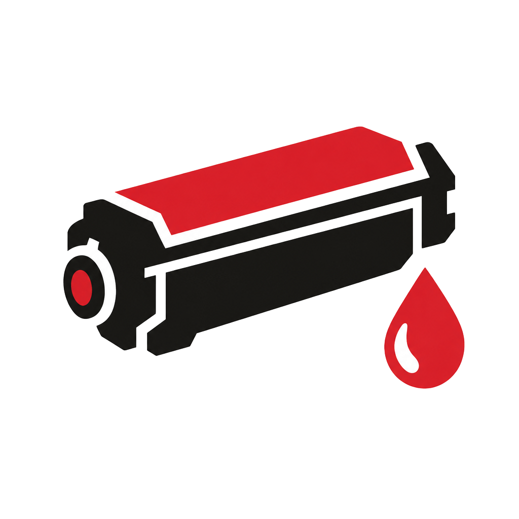 Toner cartridge with ink drop icon